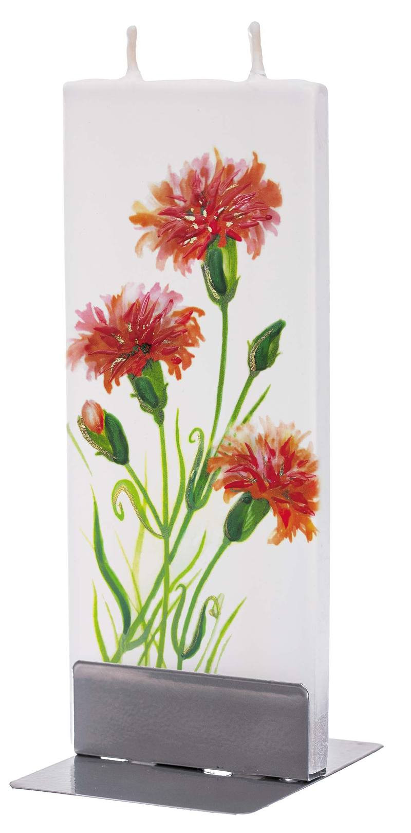Flat Candle - Red Carnation