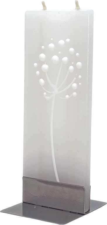 Flat Candle - Abstract White Dandelion
