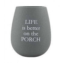 Wine Glass - Silicone Stemless, Porch - Life is Better 