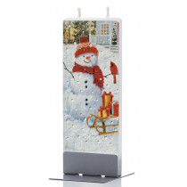 Flat Candle - Holiday, Snowman