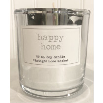 Vintages Home Market - Happy Home   Candle,   Limited Edition Silver