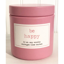 Vintages Home Market - Be Happy  Candle, Limited Edition