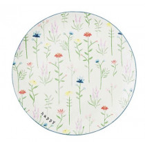 Platter - Round Flowers, Happy