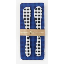 Spreader - Set of 2, Black Gingham
