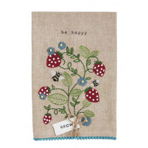 Hand Towel - Embroidered Fruit, Strawberry