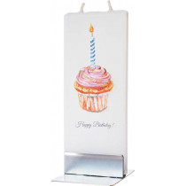 Flat Candle - Happy Birthday Cupcake