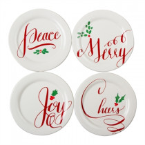 Holiday Wishes Tidbit Plates (set of 4)