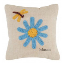 Pillow Small Crochet - Blue Flower