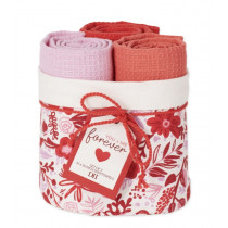 Dish Cloth Set - Red, Pink