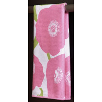Dish Towel - Microfiber, Pink Poppies