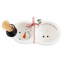 Platter - Holiday, Snowman Double Dip Set