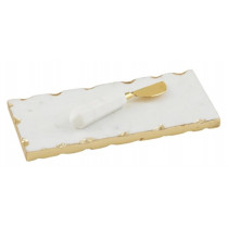 Platter - Holiday, Gold & Marble Small Serving Set (White)
