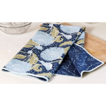 Dish Towel - Microfiber, Chrysanthemum & Bird