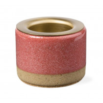 Taper Holders - Glazed Taper Holder, Rose (Pair)