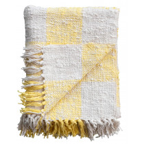 Throw, Buffalo Check Cotton, Yellow and White