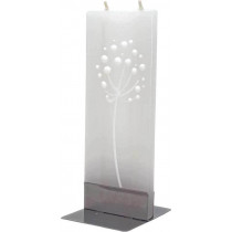 Flat Candle - Abstract White Dandelion