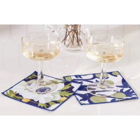 Microfiber Cocktail Napkins (Set of 8) - Anemone