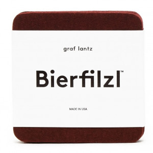 Coasters - Bierfilzl Square Felt (set of 4), Rosewood
