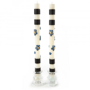 Floral Banded Tapers (pair)