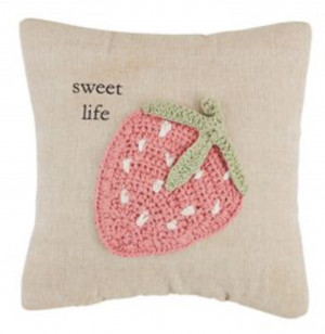 Pillow Small Crochet - Strawberry