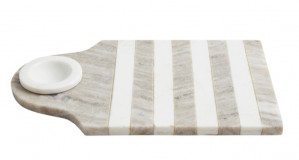 Serving Board - Striped Grey Marble Dip Cup Set