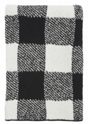 Throw, Buffalo Check, Black & White Chenile