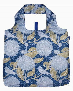 Tote Bag - Blu, Chrysanthemum & Bird
