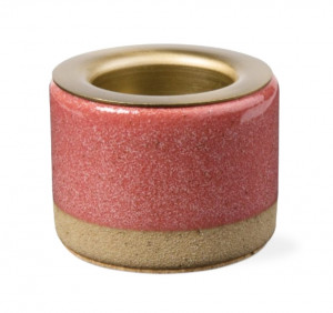 Taper Holders - Glazed Taper Holder, Rose (Pair)