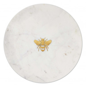 Platter - Bee Inlay Round Marble Board
