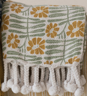 Throw, Daisy Pom Pom