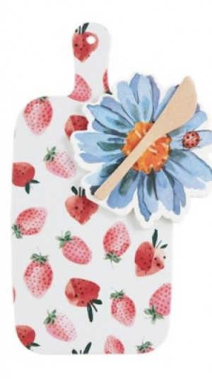 Serving Board Set - Melamine, Strawberries