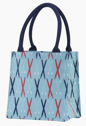 Tote Bag - Reusable Cotton Gift Bag Tote, Skiing