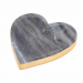 Heart - Grey Marble with Gold Foil Edge