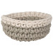 Small Crochet Basket - Grey / Ivory