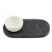 Platter - Black & White Marble Dip Set (White Dip Cup)